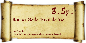 Bacsa Szókratész névjegykártya